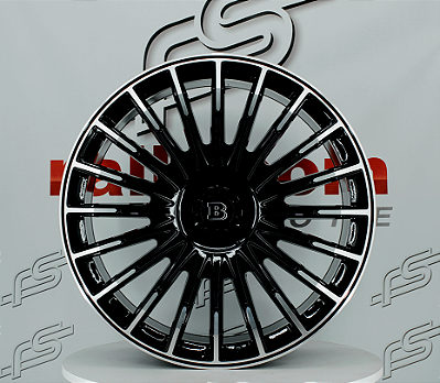 Jogo de Roda Brabus Preto Diamantada 5x112 - 24x10 Offset 35 (Nv)