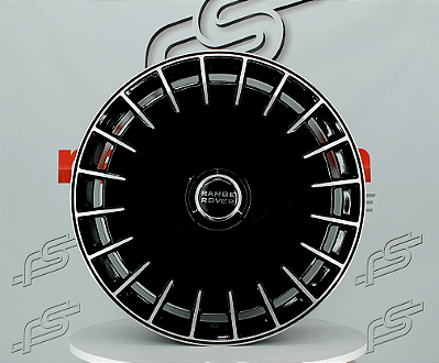 Jogo de Roda Range Rover Preto Borda Diamantada 5x120 - 24x10 Offset 30 (NV)