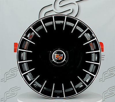 Jogo de Roda Cadillac Preto Brilhante Diamantado 6x139 - 24x10 Offset 25 (Nv)