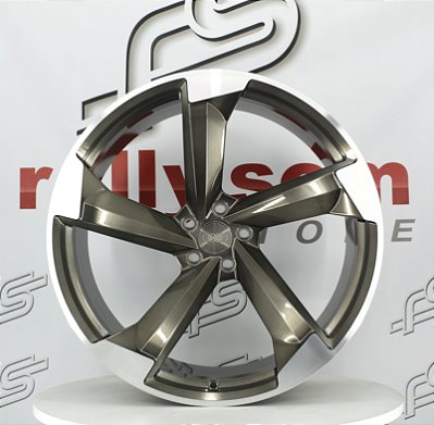 Jogo de Roda Audi Rs6 Forged Grafite Escovado Borda Diamantado 5x112 - 22x11 Offset 19 (Nv)