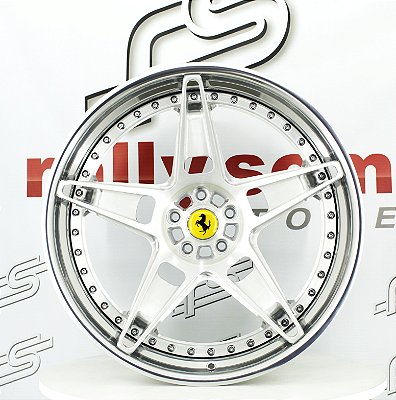 Jogo de Roda Ferrari 812 Duas Peças Aço Escovado Borda Polida 5x114 - 21x9 e 22x12 Offset 38 e 54 (Nv)