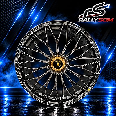 Jogo de Roda Lamborghini Huracan Preto Brilhante 5x112 - 20x8,5 e 20x11 Offset 42 e 40 (NV)