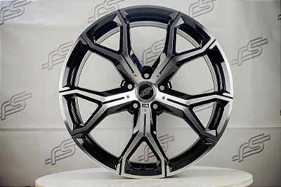 Jogo de Roda RS aplicação Bmw X-6 M Preto Diamantado 5x112 - 20x9