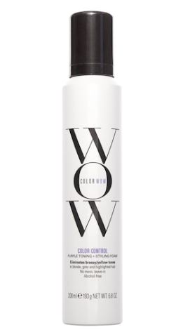 COLOR WOW Color Control Purple Toning + Styling Foam for Blonde Hair