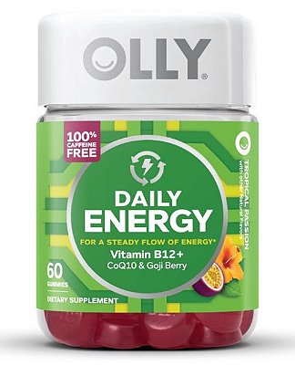 OLLY Daily Energy Gummies with B12, CoQ10, & Goji Berry, Caffeine Free, 60 ct