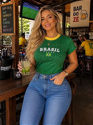 Blusa Brasil Brilho Inspiração Virginia em Ribana Confort
