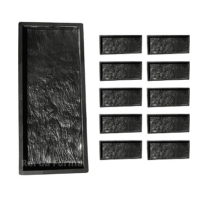 Kit 10 Formas para Piso Tábua de Concreto Imita Madeira 74,5x30,5x4,5cm Fp137