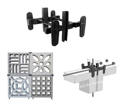 Kit 200 Espaçador Plástico Para Elemento Vazado Parede FP144