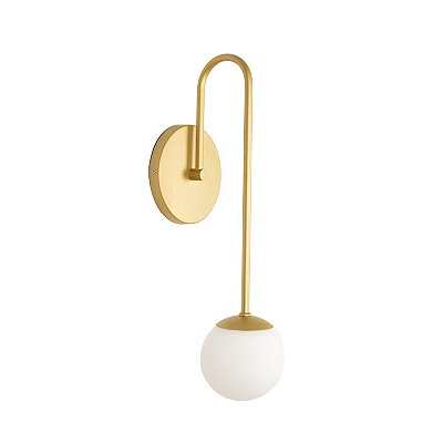 Arandela Parede Imperial Globo 10 Jabuticaba Dourado Fosco