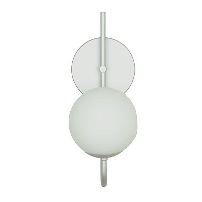 Arandela Parede Curva Globo 12 Jabuticaba Prata Fosco Bivolt