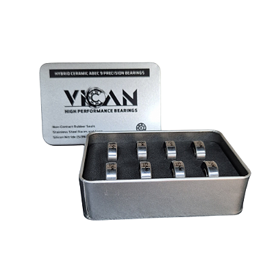 KIT 8 ROLAMENTOS 608 NCRS HÍBRIDO CERÂMICA 8x22x7 SKATE PATINS VICAN