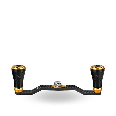 MANIVELA GOMEXUS 95MM CARBON CARRETILHA CNC KNOB - 7X4MM - BLACK & GOLD DISCONT
