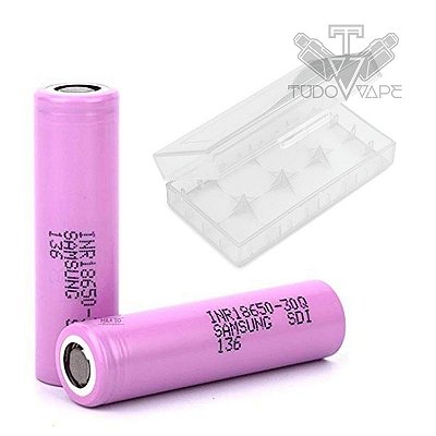 2x Baterias Samsung 30Q tamanho 18650 + Case Plástico