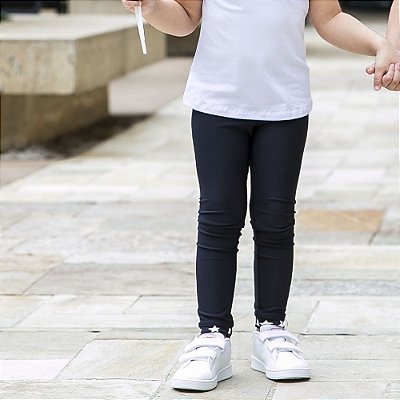 Calça Legging Infantil Preta Estrelas
