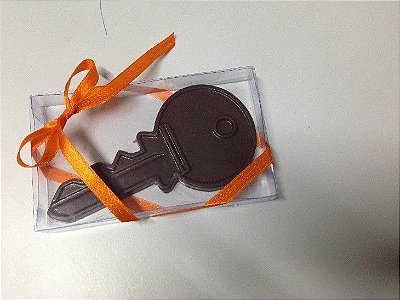 Caixa transparente chave de chocolate + Tag
