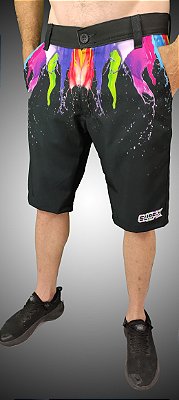 Bermuda Phantom Elastano Dripping Paint Cores Preto, Branco,Marinho,Areia.