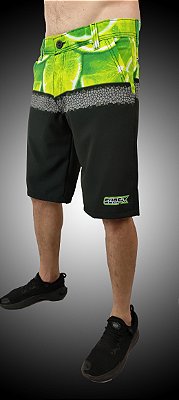 Bermuda Phantom Elastano Lemon Art Cores Verde,Laranja e Lilás.