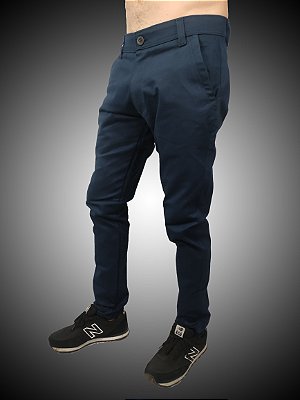Calça Masculina Skinny Alfaiataria Marinho .