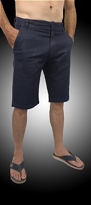 Bermuda Masculina Alfaiataria Marinho Res Sarja.