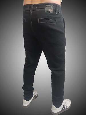 Calça Masculina Alfaiataria Jeans Slim Fit Preto SURF-X.