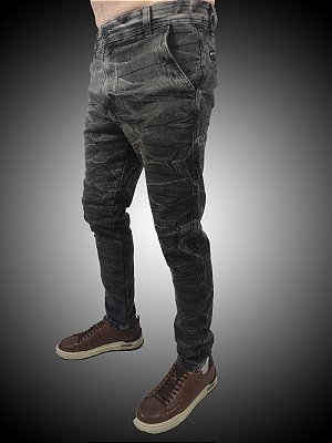 Calça Masculina  Alfaiataria Slim Fit Jeans Preto Marmorizado SURF-X.