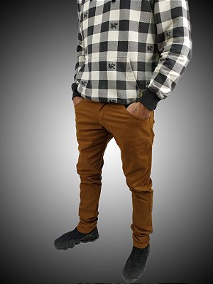 Calça Masculina Skinny Tradicional Caramelo Sarja SURF-X.