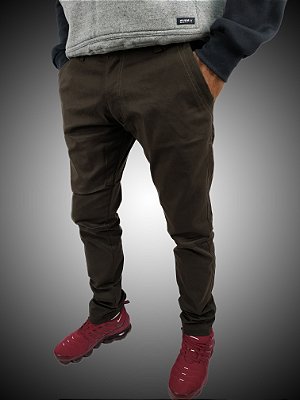 Calça Masculina Skinny Alfaiataria Marrom Sarja SURF-X.