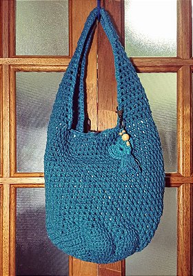 Bolsa de Crochê Azul Cobalto