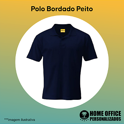 Camisa Polo 100% Algodão/ Piquet -  Personalizada com Bordado Peito