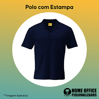 Camisa Polo 100% Algodão/ Piquet -  Personalizada com Estampa