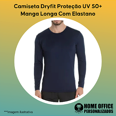 Camiseta Masculina Manga Longa Dryfit UV 50+ - 10 UNIDADES OU MAIS