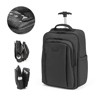 Mochila trolley revestimento resistente à água, com bolso para 17.3" 28 L