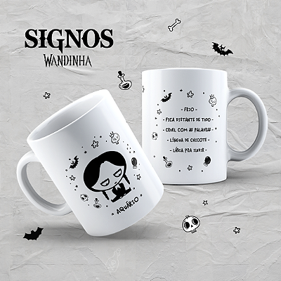 Caneca em cerâmica 325 ml - Artes Signos Wandinha 2