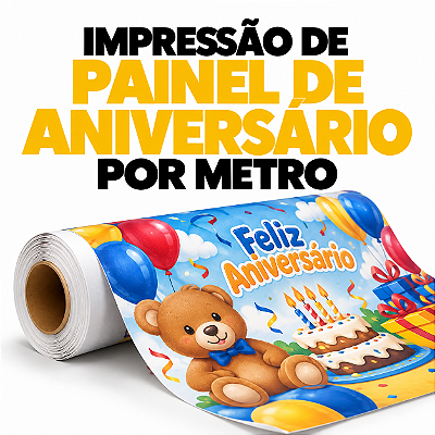 Serviço de Impressão Sulfite Painel de aniversário por metro - 60 cm x 100 cm