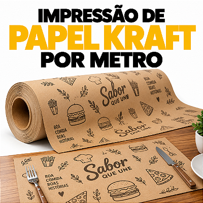 Serviço de Impressão de Papel kraft por metro - 60 cm x 100 cm