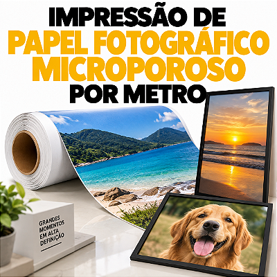 Serviço de Impressão de Papel fotográfico microporoso por metro - 60 cm x 100 cm