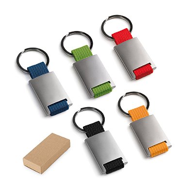 Chaveiro metal e webbing - Personalizado