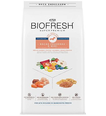 Ração Biofresh Filhote Raças Pequenas e Minis Mix de Carnes, Frutas, Legumes e Ervas Finas - Super Premium