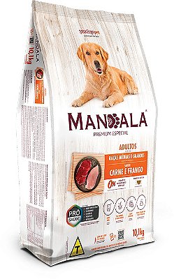 Ração Seca Mandala Para Cães Adultos Sabor Carne e Frango Raças Médias e Grandes - Premium Especial