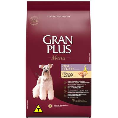 Ração GranPlus Menu Sênior Sabor Frango e Arroz Para Raças Pequenas - Premium Especial