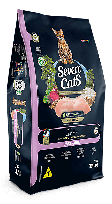 Ração Seven Cats Castrado Adultos Indoor Sabor Frango - Premium Especial - 10,1 Kg