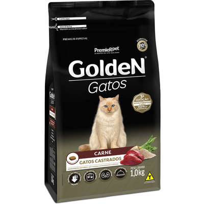 Ração Golden Gato Castrado Carne 1 KG - Premium Especial - VENCIMENTO 14/12/2025