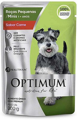 Ração Úmida Optimum Dog Sachê Cão Adulto Raças Pequenas e Minis 100 gr