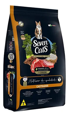 Ração Seven Cats Gato Castrado Sabor Cordeiro - 10,1 kg - Premium Especial