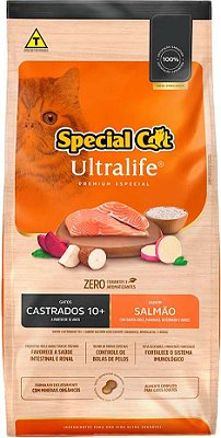 Ração Special Cat Ultralife Gato Sênior Castrado 10+ Sabor Salmão e Arroz - Premium Especial
