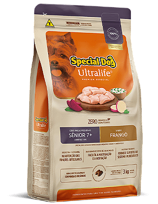 Ração Especial Dog Sênior 7+ Raças Pequenas Sabor Frango - Premium Especial