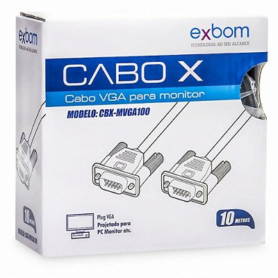 Cabo Vga 10 Metros Caixa Display Exbom - CBX-MVGA100 - 12128