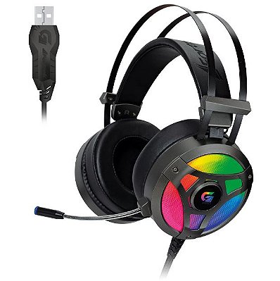 Headset Gamer Fortrek H1+ 7.1 USB RGB Cinza - 9851