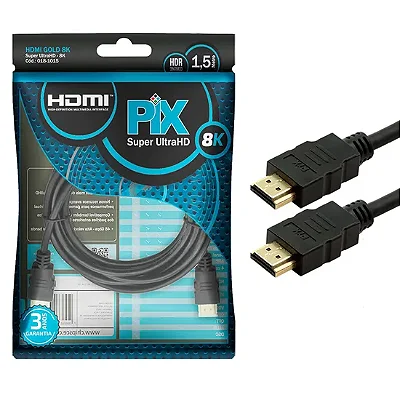 Cabo HDMI 2.1 8k 1,5m PIX - 12243