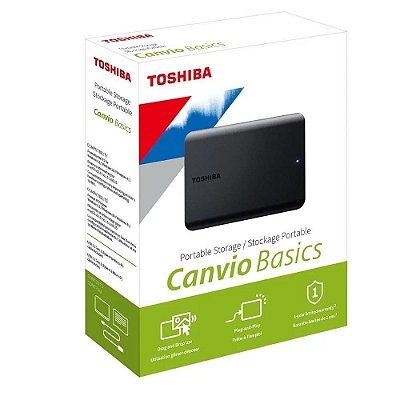 HD Externo Toshiba 2TB Canvio Basics USB 3.0 Black - 11050